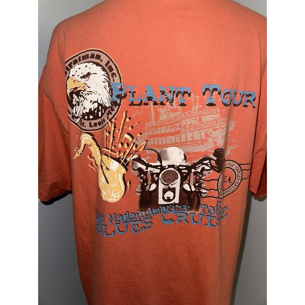 Harley Davidson TShirt Size L Vintage 1995 Plant Tour St Louse MO Short Sleeve - Picture 7 of 7